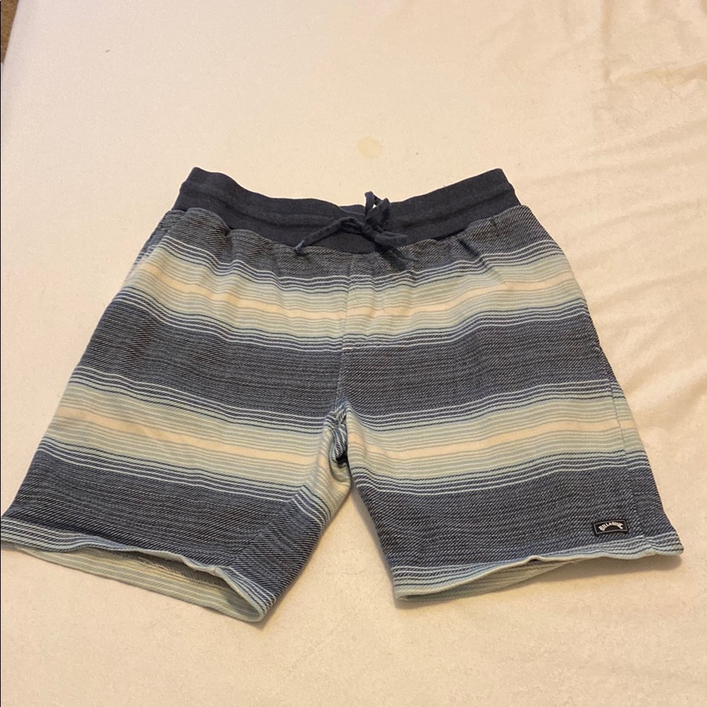Billabong Striped Knit Shorts/swim in Blue and Cream